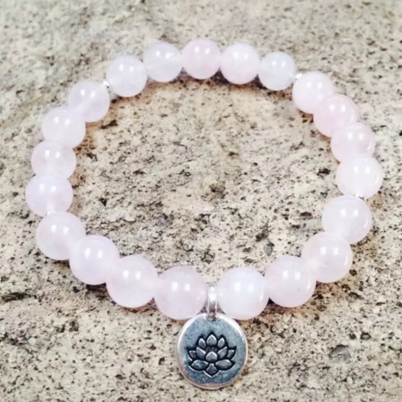 Rose Quartz Love Stone Lotus Bracelet - Picture 3 of 5